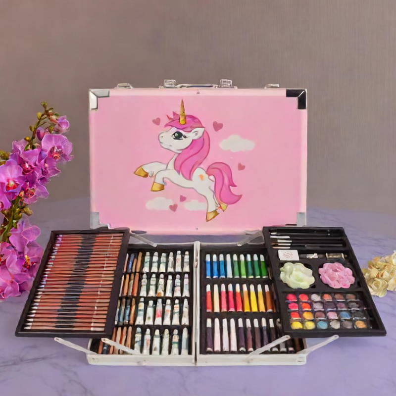 145-Piece Unicorn Drawing Kit For 3+ Year Children | Premium Art Kit | Creative Kits For Kids (Pink) | Toytoise |Toytoise