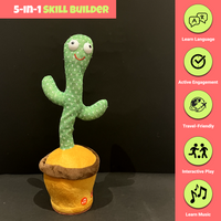 ToyToise Talking Cactus – Interactive Dancing, Singing, & Talking Toy (Ages 3+, Multicolor)