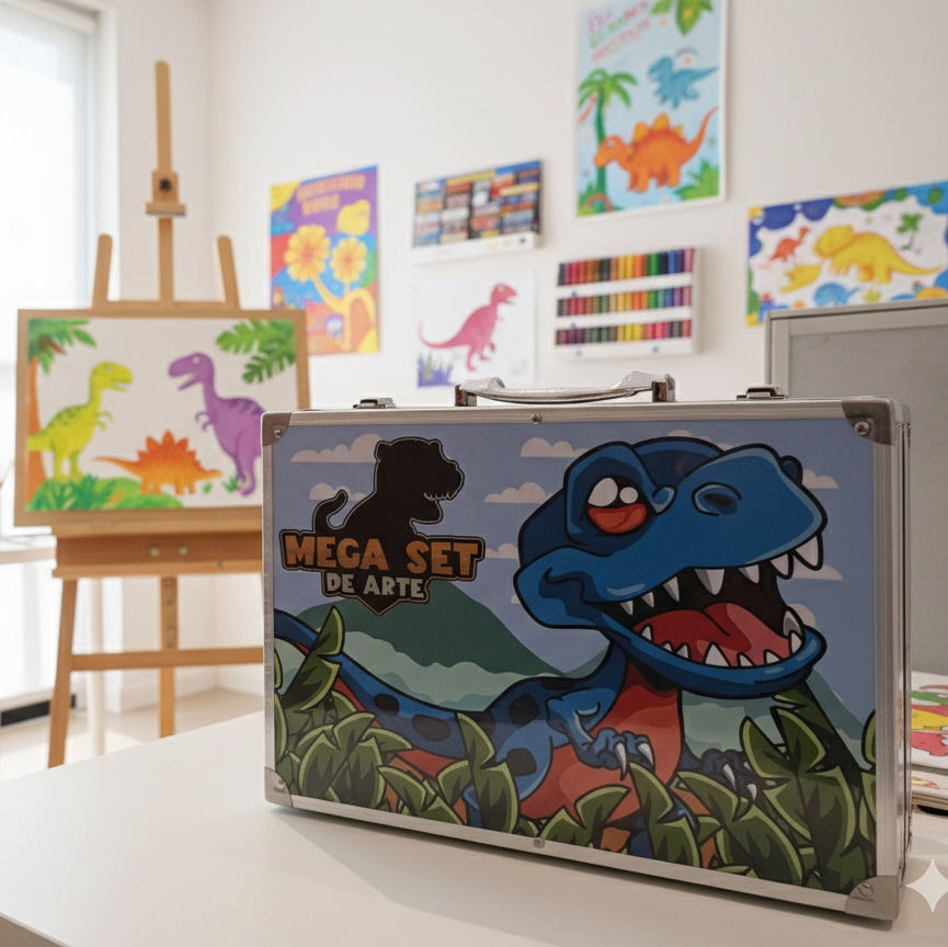 Limited Edition Dino 145-Piece Drawing Kit For 3+ Year Children | Premium Art Kit | Toytoise